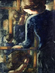 Drei Mädchen (und ein Kopf im Profil)